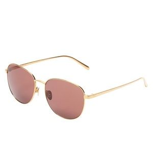 Linda Farrow Luxe Gold plated Sunglasses in Box